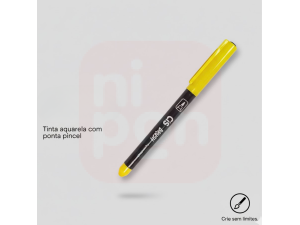 Caneta Marcador Brush Aquarelável CIS - Amarelo